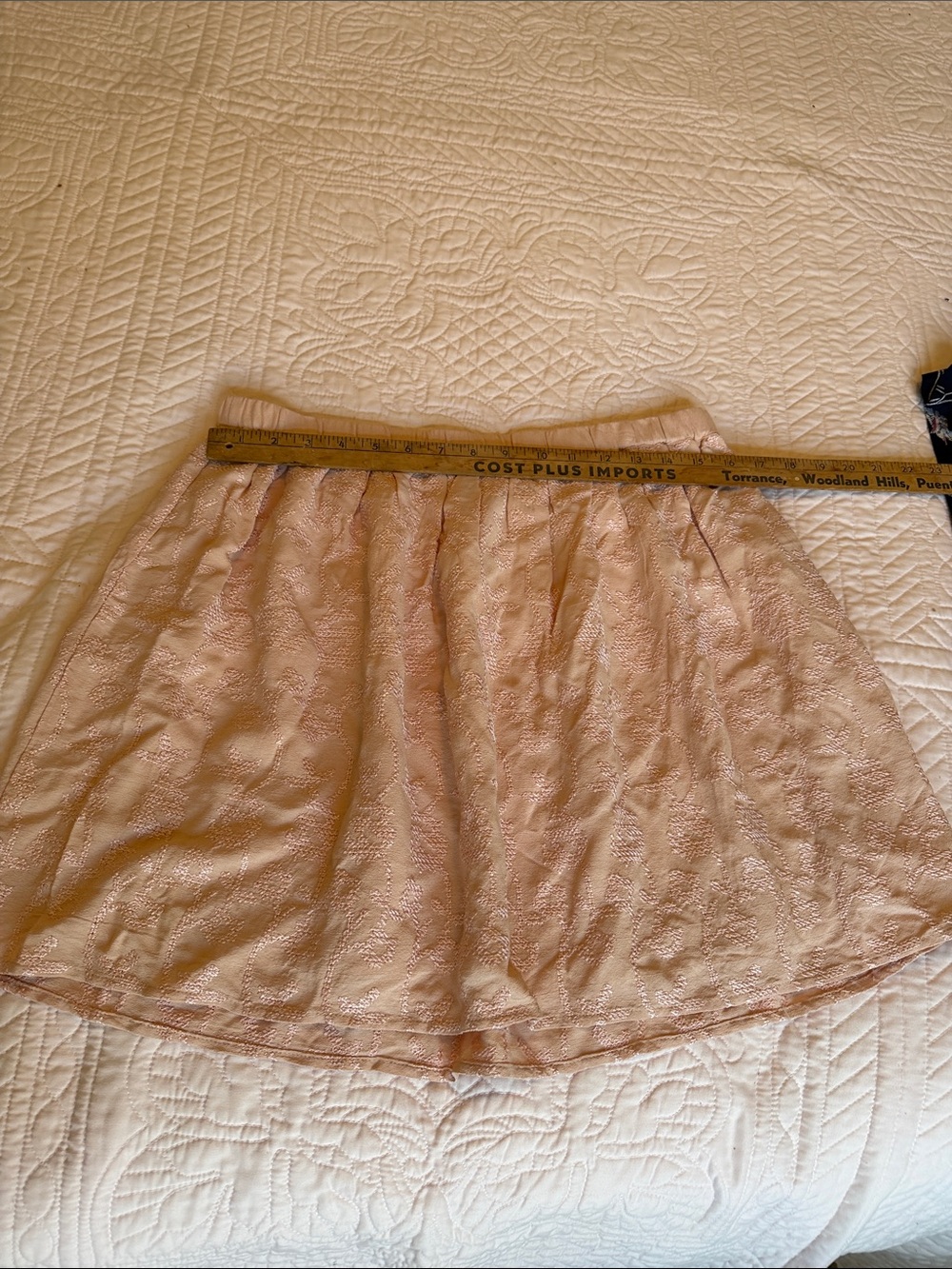 Lucky Brand Light Pink embroidered A-Line Mini Skirt - lined